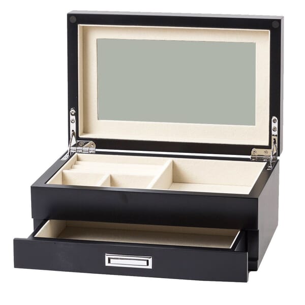 Smykkeskrin 250x160x107mm, sort/beige - 8861202